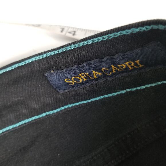 Lucky Brand Black Dark Gray Denim Sophia Capri Jeans Size 12 / 31 - Picture 4 of 5